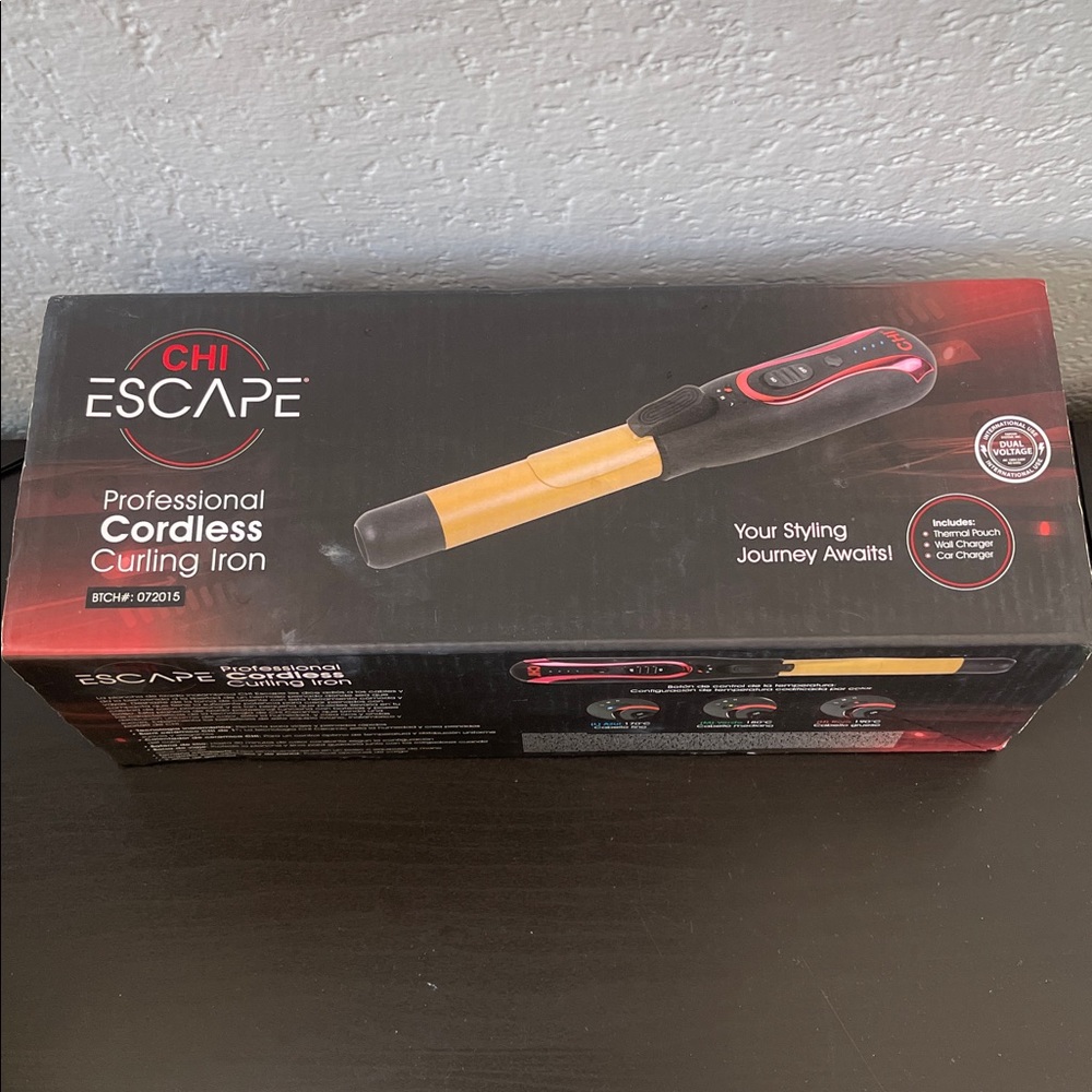 CHI Escape Professional Cordless Curling Iron - Black and Gold